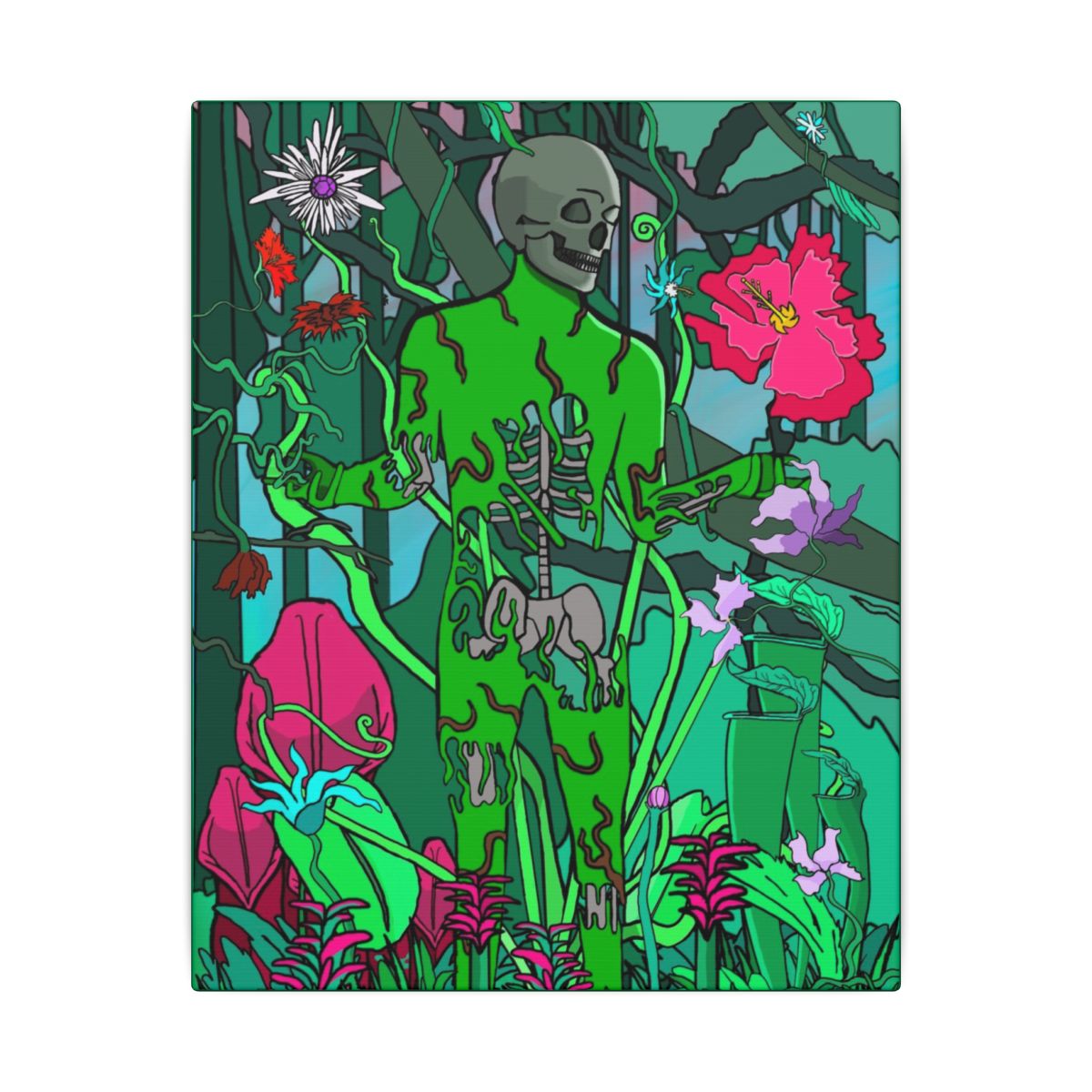 Flower over Fauna Canvas